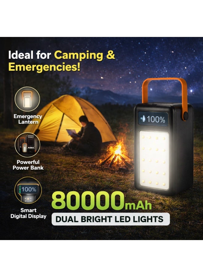 مينيسيل باور بانك 80000 مللي أمبير مع إضاءة LED وشاشة رقمية، 4 مخارج شحن، شحن سريع، مناسب للطوارئ والتخييم – موديل YM643-8M - Image 2